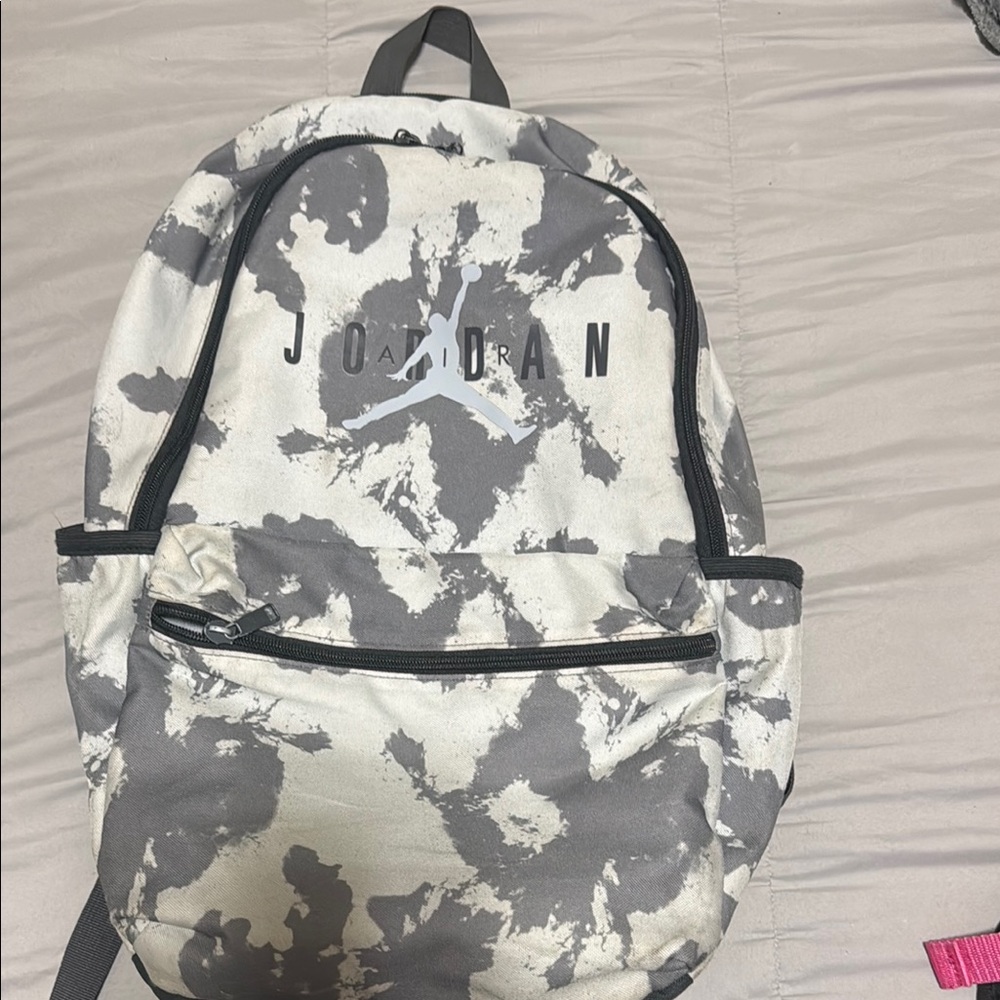 Jordan Gray and White Camouflage Backpack